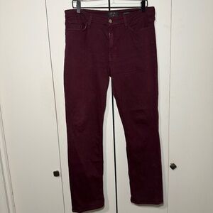 7 for all Mankind Jeans Women's Size 10 Maroon Jen7 Slim Straight Sateen